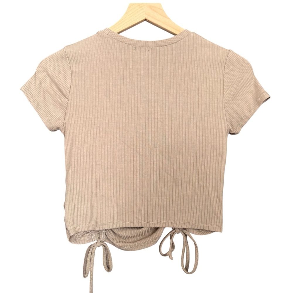 Garage Tan Ruched Crop Top - Picture 5 of 5